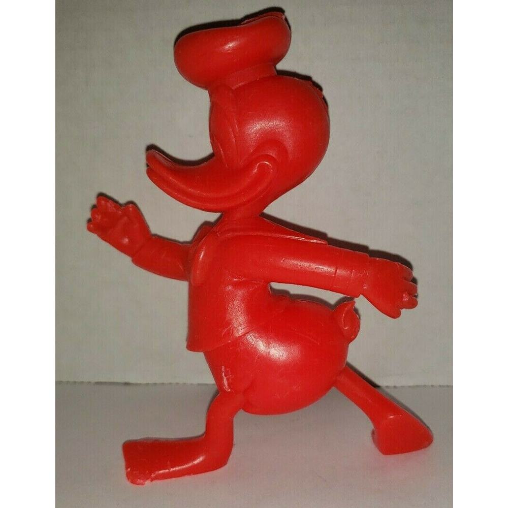 Vintage USA Marx Walt Disney Prod Red Donald Duck plastic abt 6.25" 1971 U184